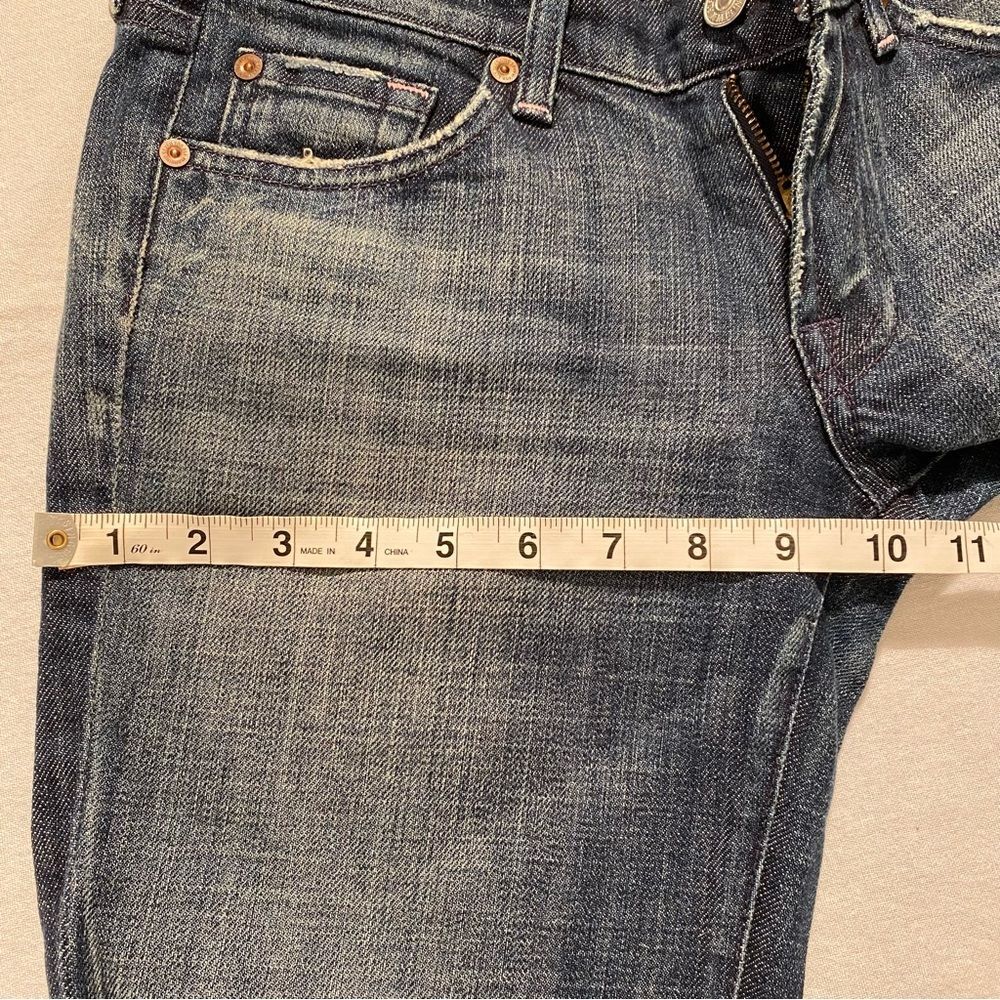 7 For All Mankind Women’s Bootcut Pink Stitch Blue Jeans, Size 27 - Picture 9 of 12